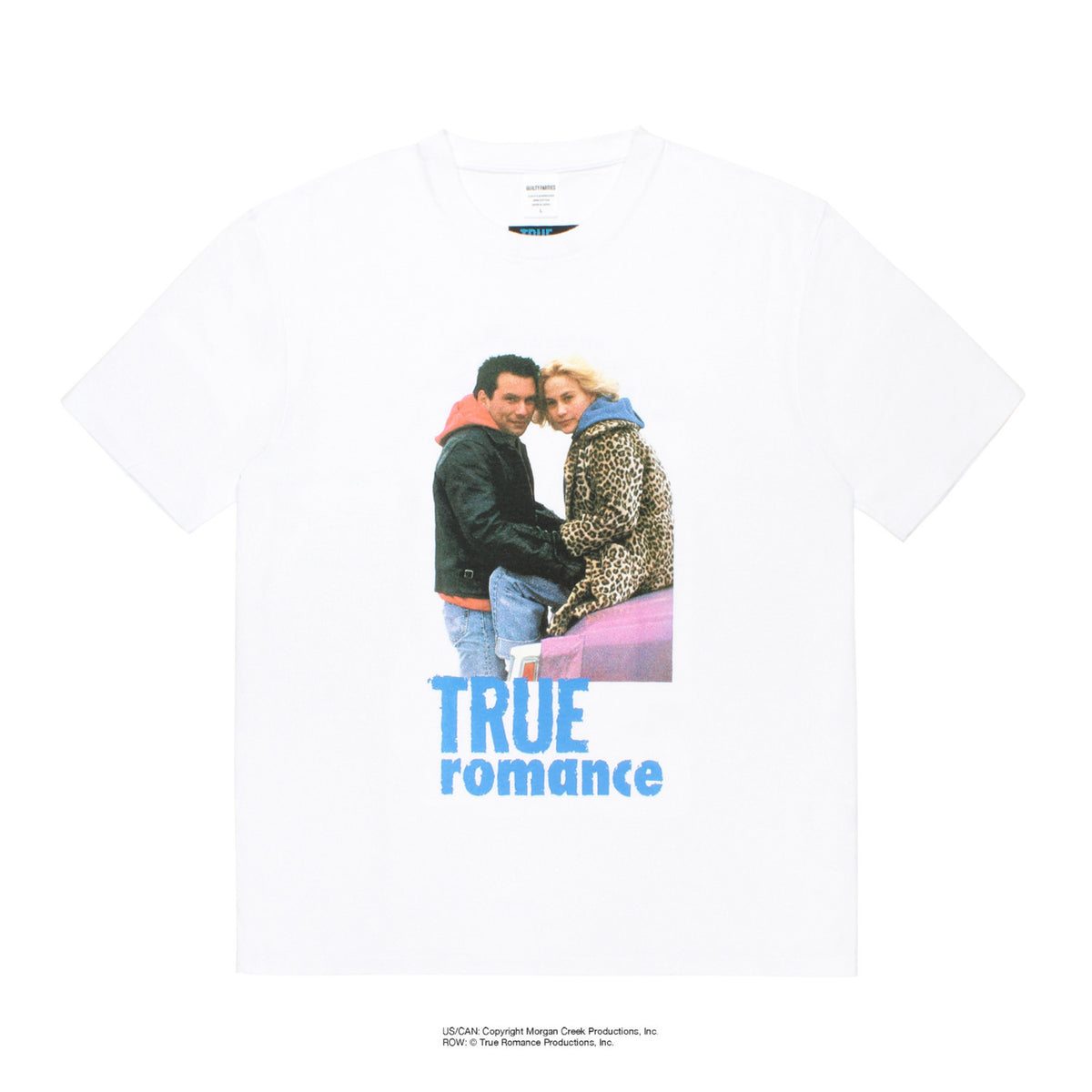 WACKO MARIA（ワコマリア）2026年秋冬コレクション「天国東京」から、1993年のアメリカ映画「TRUE ROMANCE(トゥルー・ロマンス)」とのオフィシャルコラボレーションTシャツ TRUE ROMANCE / WASHED HEAVY WEIGHT CREW NECK T-SHIRT (TYPE-3) TR-WM-WT03のホワイト前面