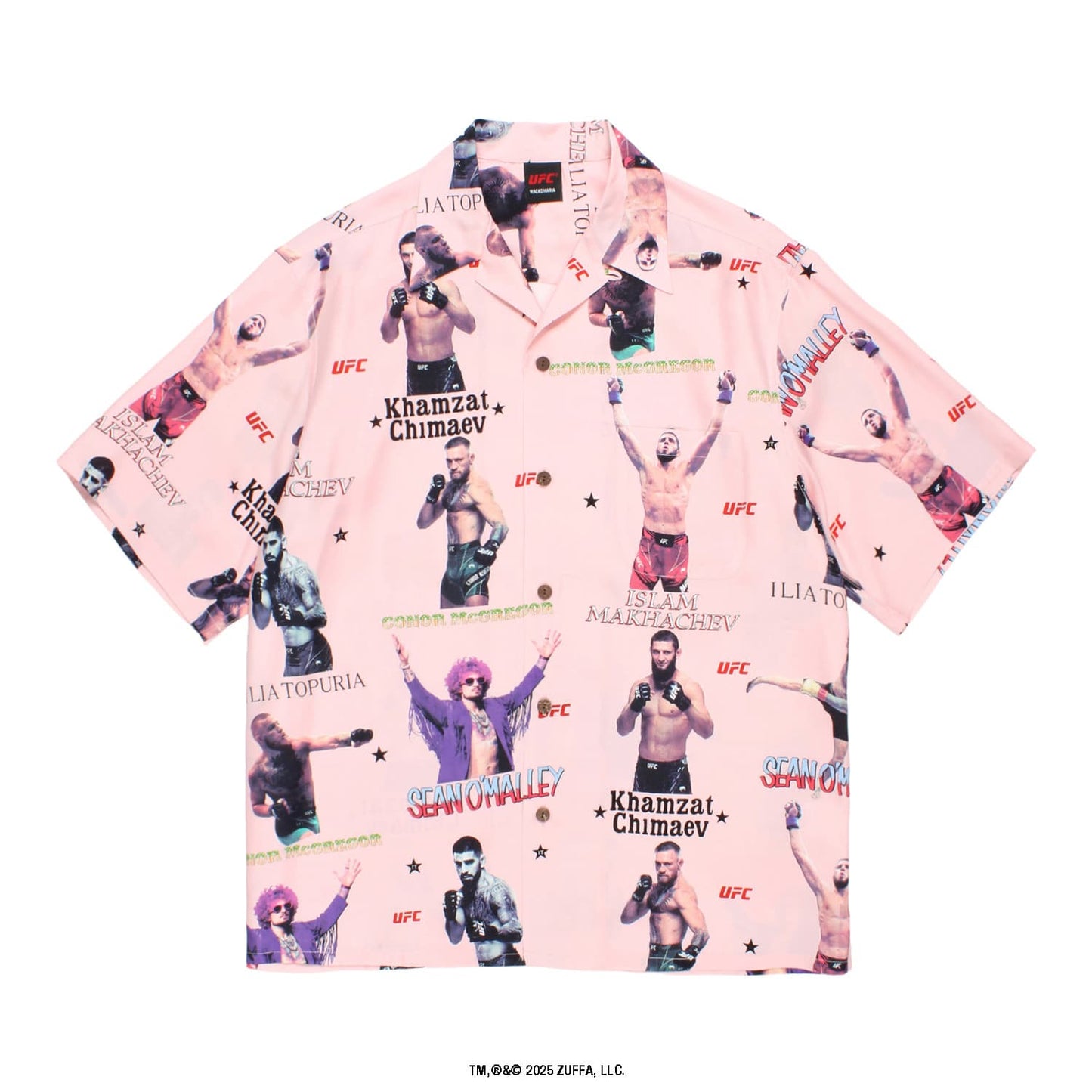 WACKO MARIA（ワコマリア）2026年春夏コレクション「天国東京」から、アメリカの総合格闘技団体の「UFC」とのオフィシャルコラボレーションハワイアンシャツ、UFC / HAWAIIAN SHIRT UFC-WM-HI01 ピンク