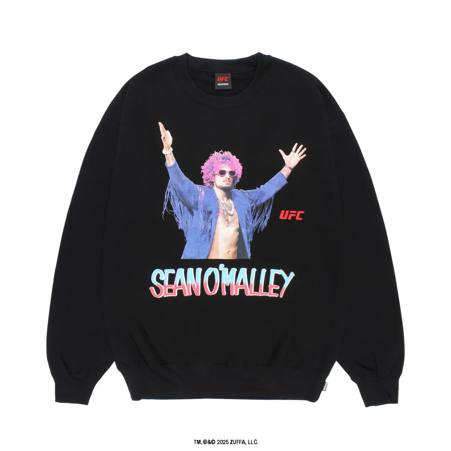 WACKO MARIA（ワコマリア）2026年春夏コレクション「天国東京」から、アメリカの総合格闘技団体の「UFC」とのオフィシャルコラボレーションスウェット&nbsp;UFC / HEAVY WEIGHT SWEAT SHIRT (TYPE-4) UFC-WM-SS09のブラック前面