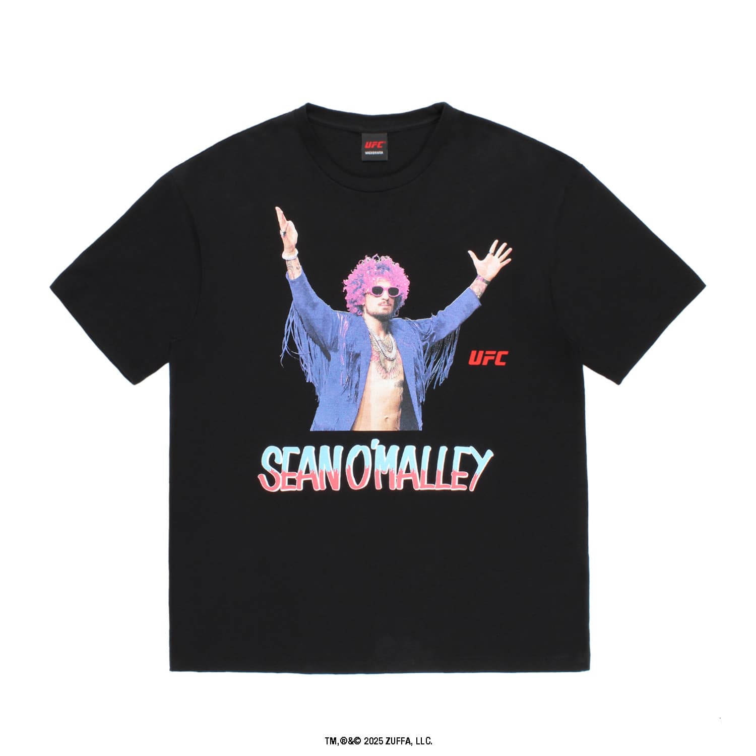 WACKO MARIA（ワコマリア）2026年春夏コレクション「天国東京」から、アメリカの総合格闘技団体の「UFC」とのオフィシャルコラボレーションTシャツ UFC / WASHED HEAVY WEIGHT T-SHIRT (TYPE-4) UFC-WM-WT04のブラック前面