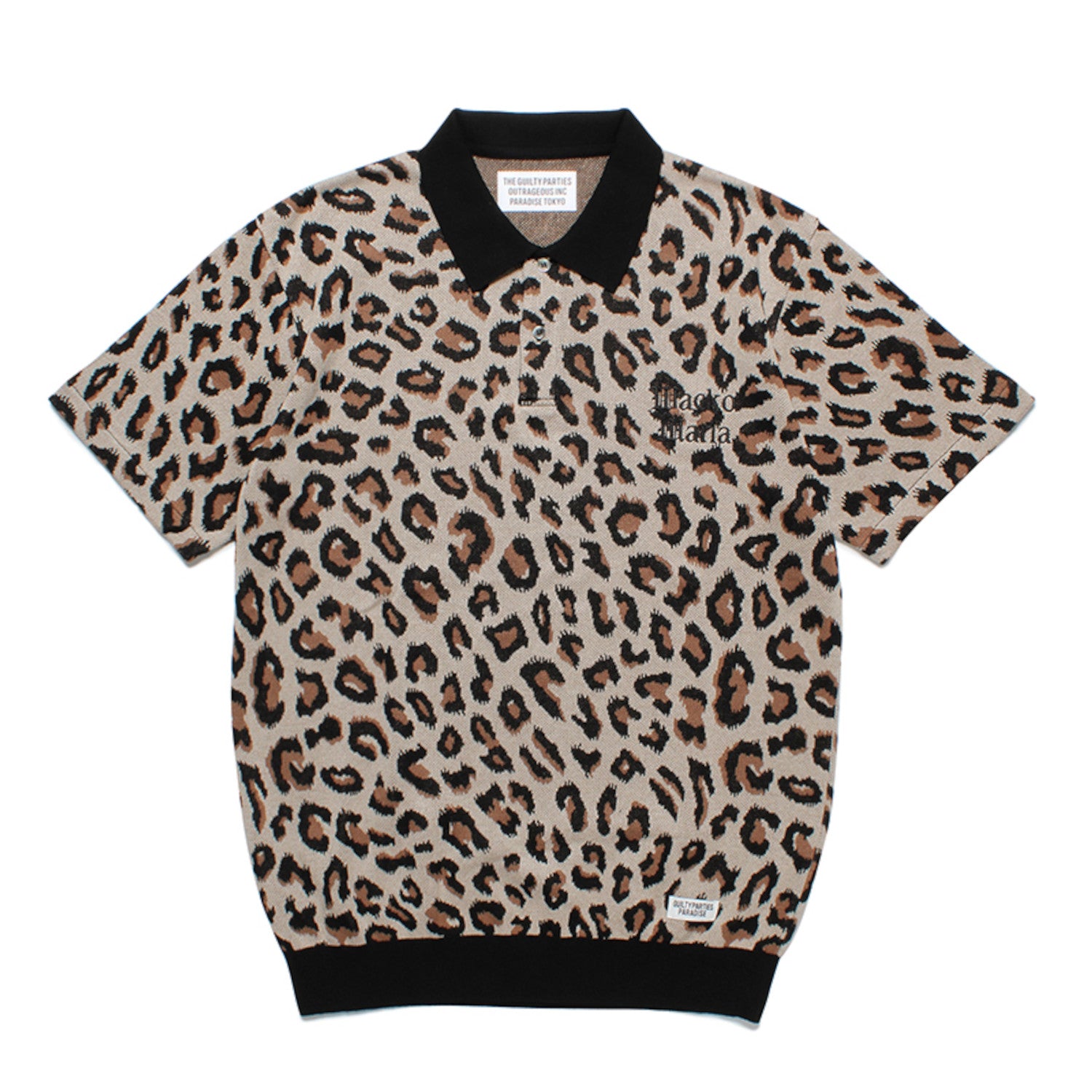 Leopard knit jacquard polo shirt 23SS-WMK-KN09 | WACKOMARIA 2023  Spring/Summer Collection