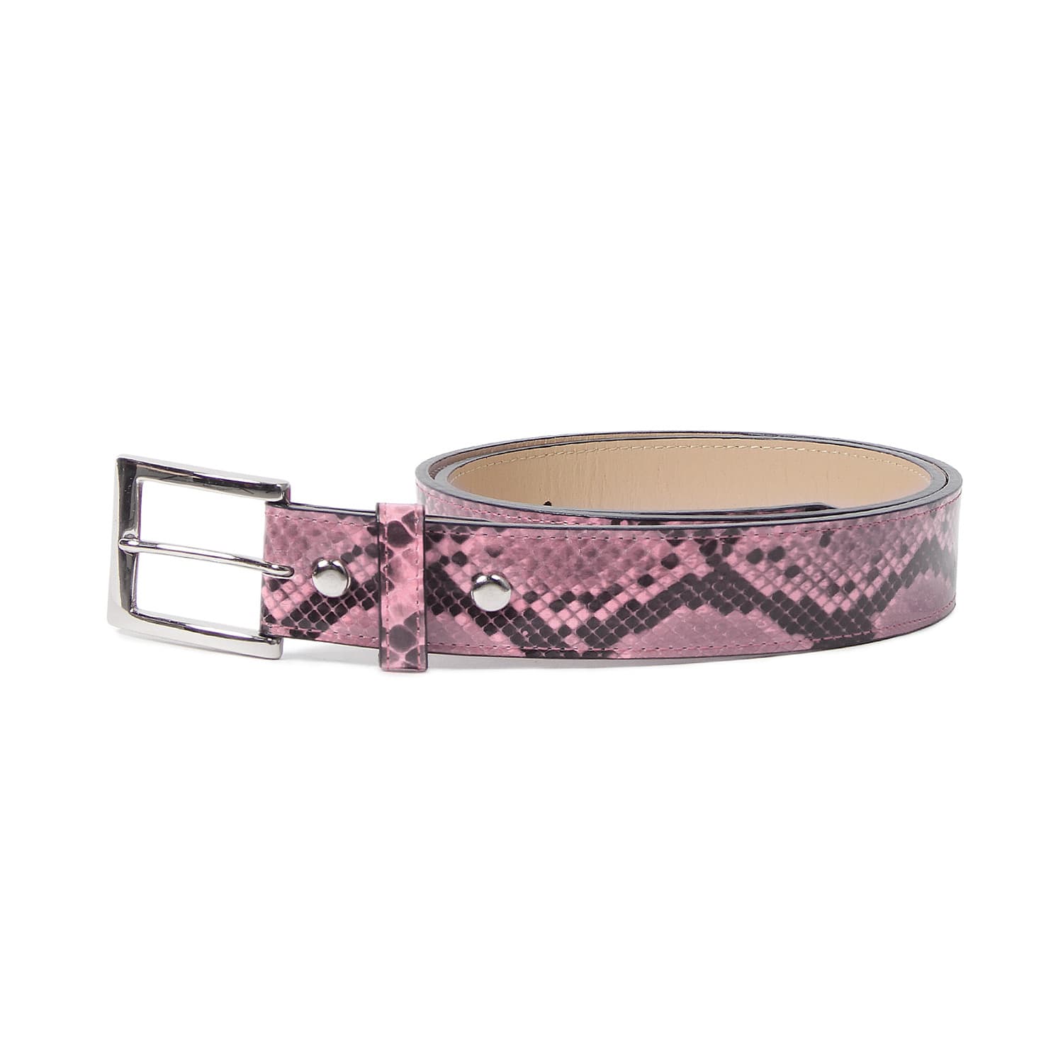 WACKO MARIA | PYTHON LEATHER BELT | WMGP-BL01 - PINK / 32