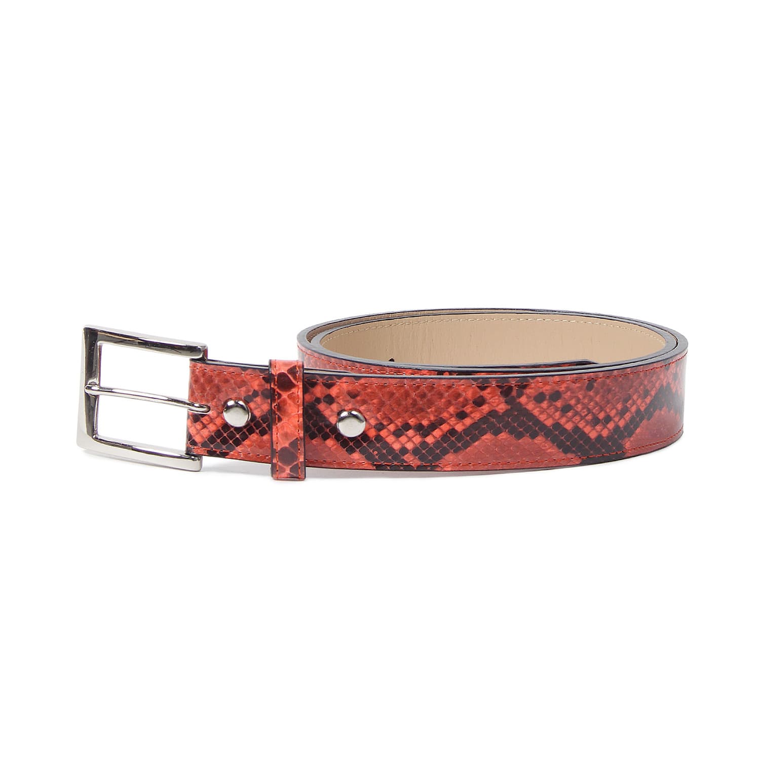 WACKO MARIA | PYTHON LEATHER BELT | WMGP-BL01 - RED / 32